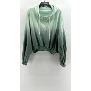 YOUNG FABULOUS AND BROKE Women's Green Ombre Hoodie SZ S/M